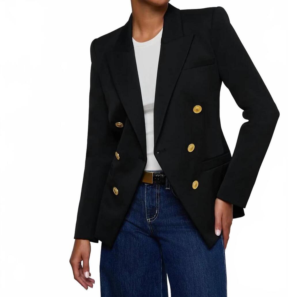 NEW L'AGENCE kyomi double-breasted blazer in black